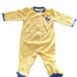 Just One You Carters Yellow & White Striped Baby Sleep & Play with Butterfly 6M
